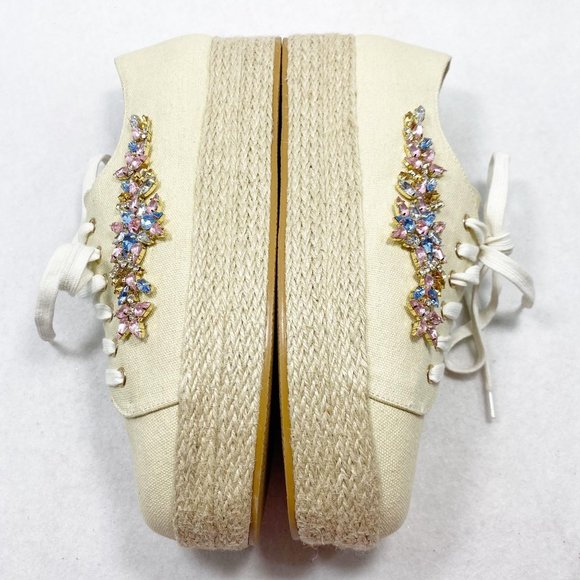 Venus Tan Canvas Gemstone Espadrille Sneakers 10 - Picture 8 of 13
